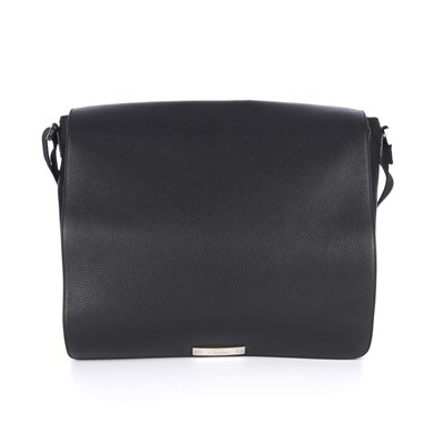 Lot 260 - Cartier, a large black leather messenger bag,...