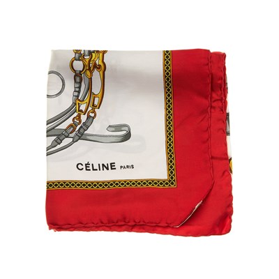 Lot 267 - Celine, a Sellerie silk scarf, featuring an...