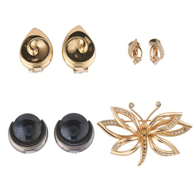 Lot 292 - Christian Dior, three pairs of clip-on...