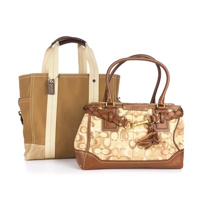 Lot 296 - Coach, two handbags, to include a beige canvas...