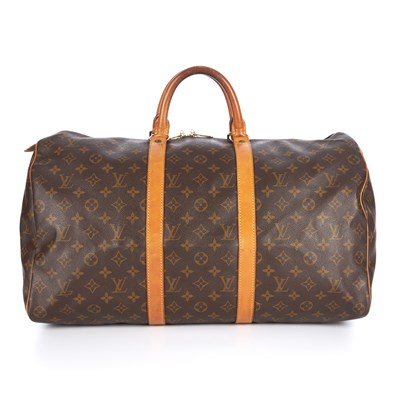 Lot 346 - Louis Vuitton, a monogram Keepall 50 luggage...
