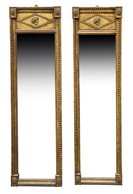 Lot 605 - A pair of Regency gilt pier glass mirrors,...